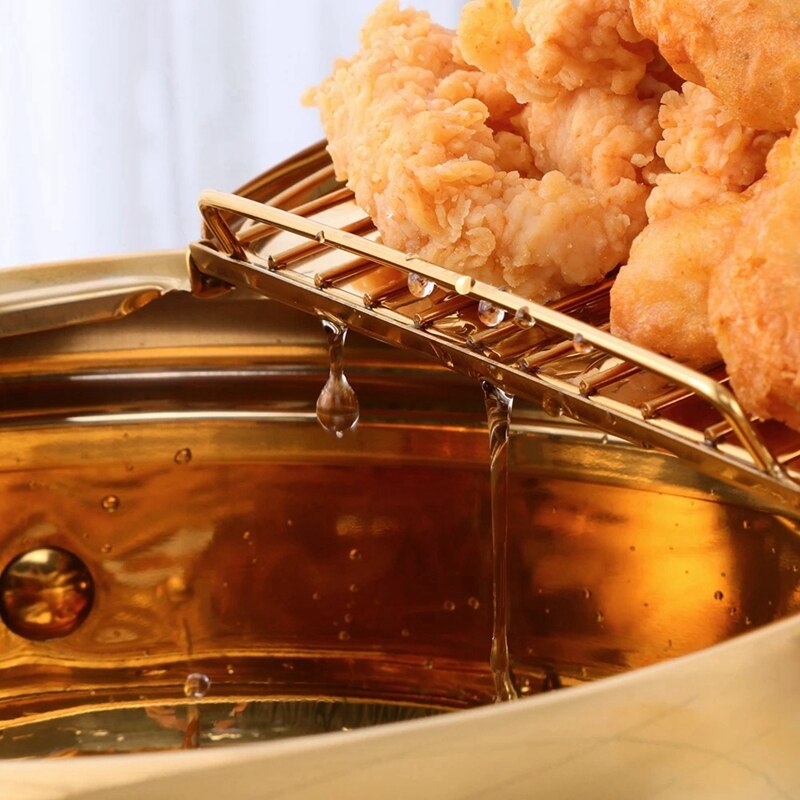 Stainless Steel Frying Pot With A Thermometer Kitchen Utensils Tempura Fryer Pan Convenient Skillet