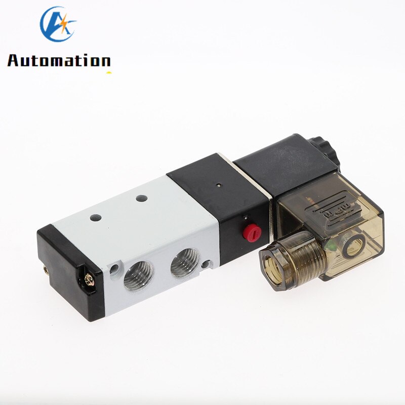 Válvula Solenoide eléctrica de 5 vías y 2 posiciones, 4V210-08, 1/4 &quot;, tamaño de Puerto DC12V,24V. Válvula de control de aire de piezas neumáticas, AC 110V,220V
