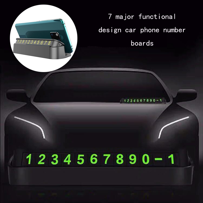 Multifunction Car Temporary Parking Card Phone Number Card Plate with Mobile phone stand Air Freshener Perfume Car Accessories