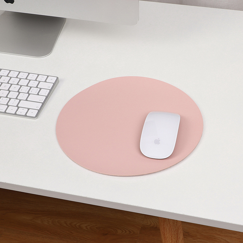 Round Mouse Pad Single-sided Solid Color Universal Non-slip Pad Mouse Pad Suitable for Laptop Office PU Gaming Mouse Pad: XXS / BROWN
