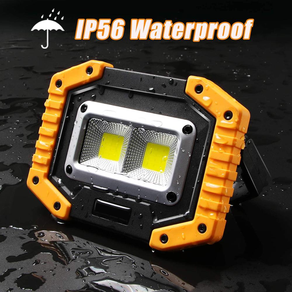 COB LED Portable Lantern Work Lamp Waterproof 3-Mode Emergency Portable Spotlight Rechargeable Floodlight Camping Lamp 18650