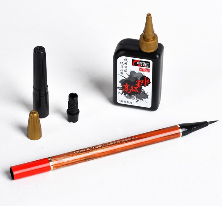 Chinese Kalligrafie Navulbare Borstel Pen Kleine Reguliere Script met Zwarte Inkt