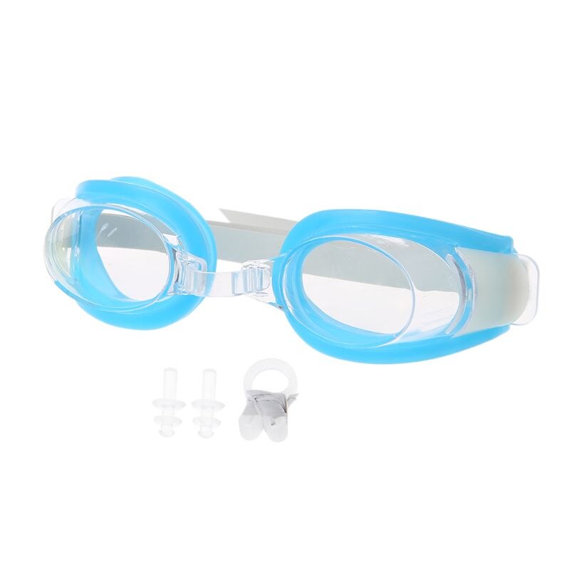 Kinderen Kids Tieners Verstelbare Zwembril Swim Eyewear Bril Brillen Sport Badmode W/Oordoppen & Nose Clip