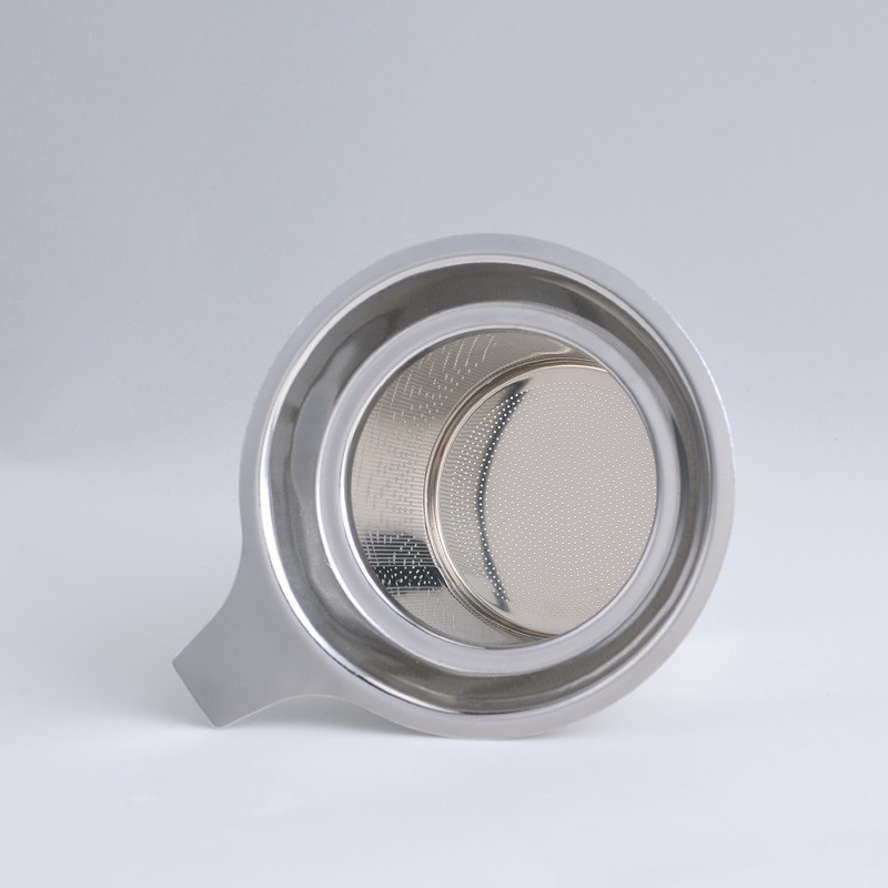 Køkkentilbehør te mesh metal infuser rustfrit stål kop te blad filter med låg filter te si genanvendelig