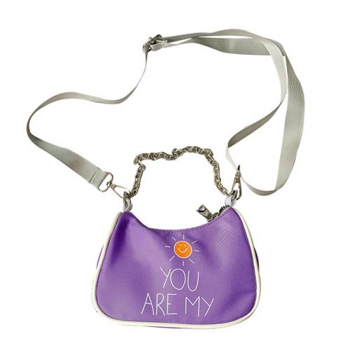 Children Kids Sun Letters Print Large Capacity Crossbody Shoulder Bag: Purple 