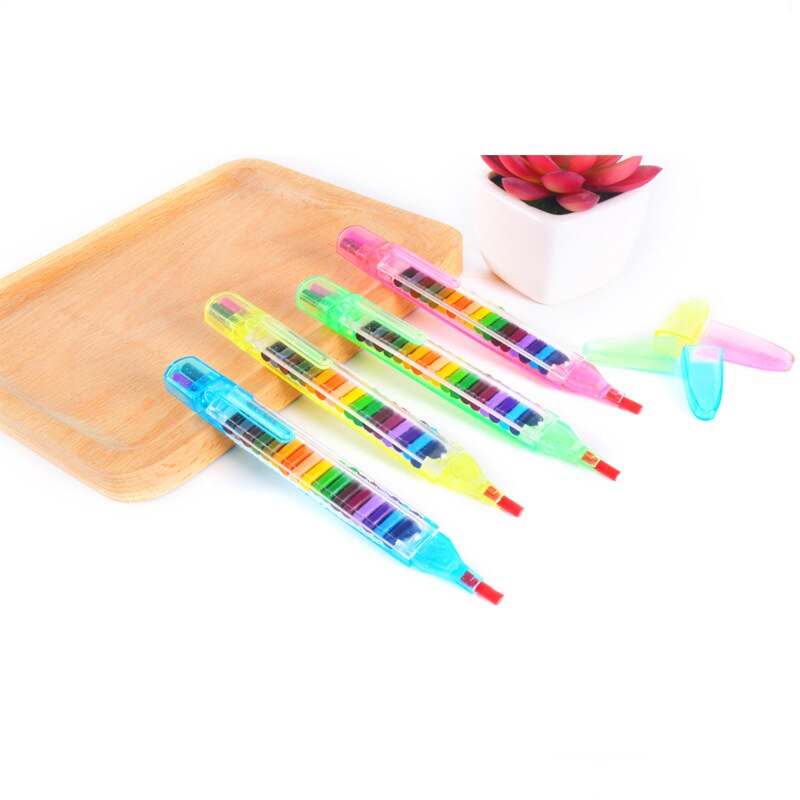 Crayones Kawaii para niños, suministros de pintura de dibujo, papelería para estudiantes, 20 colores/Uds.