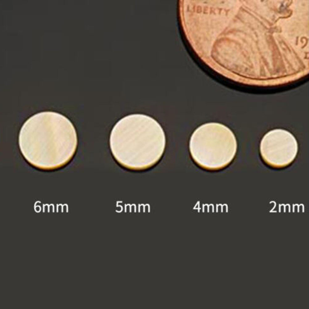 Diapasón de Oro para guitarra, marcador lateral de diapasón con puntos de 2/3/4/5/6MM, nácar, 12 unidades