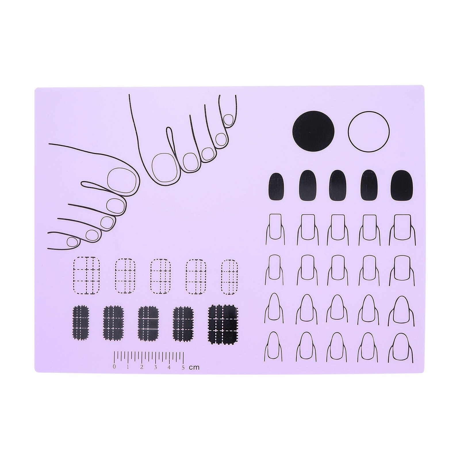 Acrylic Nail Art Train Mat Flexible Pad Template for Making Acrylic Fingernails: Purple
