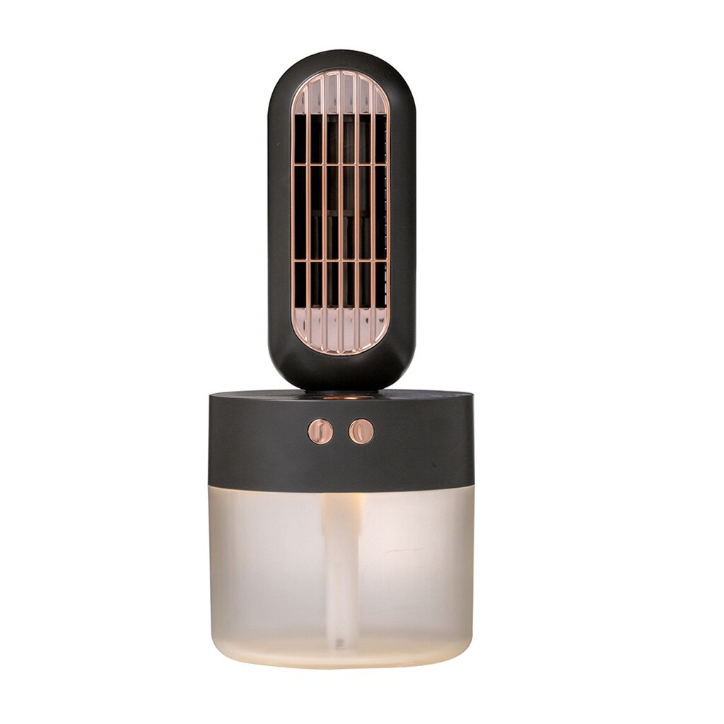 Persoonlijke Koeling Mist W/Nachtlampje-Luchtbevochtiger-Multi-Functie Mini Ventilator Draagbare Bureau Mini Ventilator Zomer cool Misting Waternevel: BK