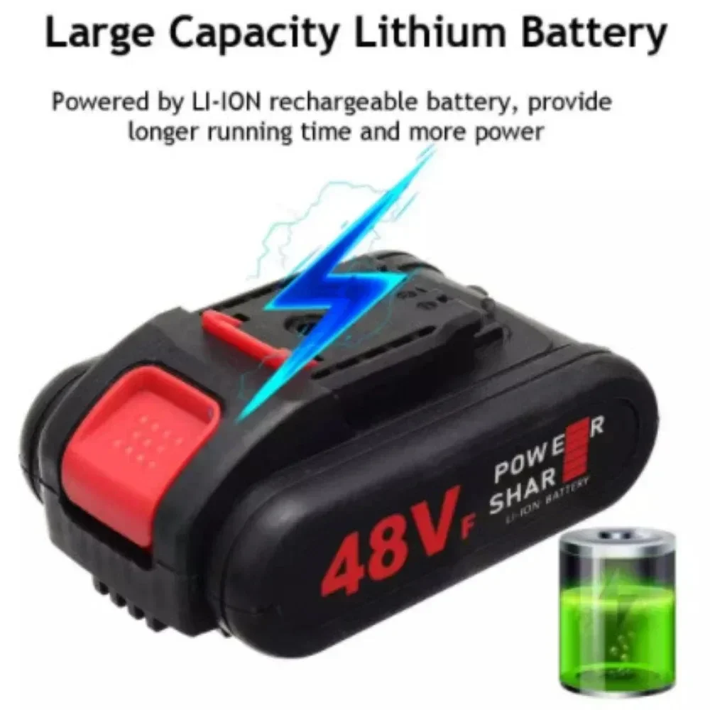 48V Cordless Rechargeable Worx Battery Power Battery Spare Battery,Replace 48VF/36VF/88VF Impact Drill Electric Scissor Chainsaw