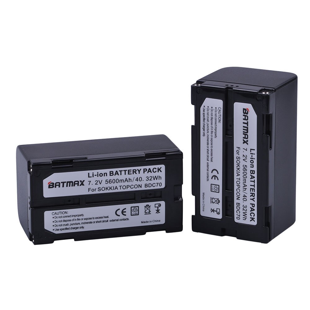 2 stk 5600 mah bdc 70 li ion oppladbart batteri til sokkia / topcon bdc 70 til totalstasjon / gps-mottakere