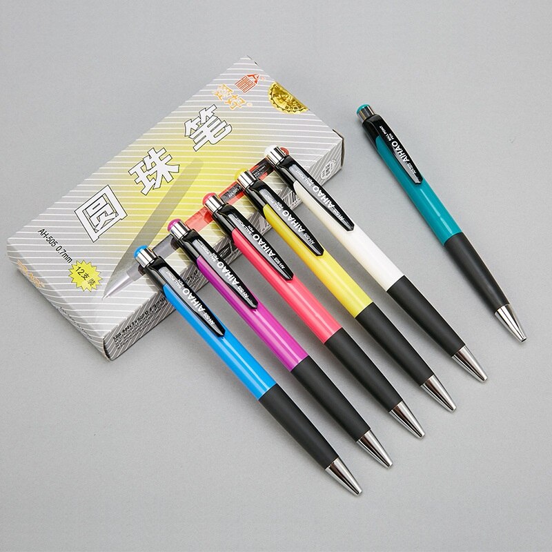 12 pcs/Lot Blue ink color ballpoint pen 0.7mm roller ball pens Classic office signature Stationery School supplies A6269