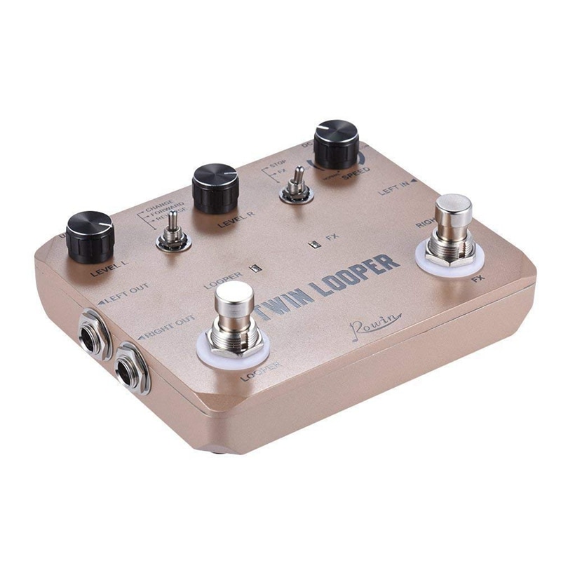 Twin Looper Station Electric Guitar Effect Pedal Loop Station for Guitarists Golden