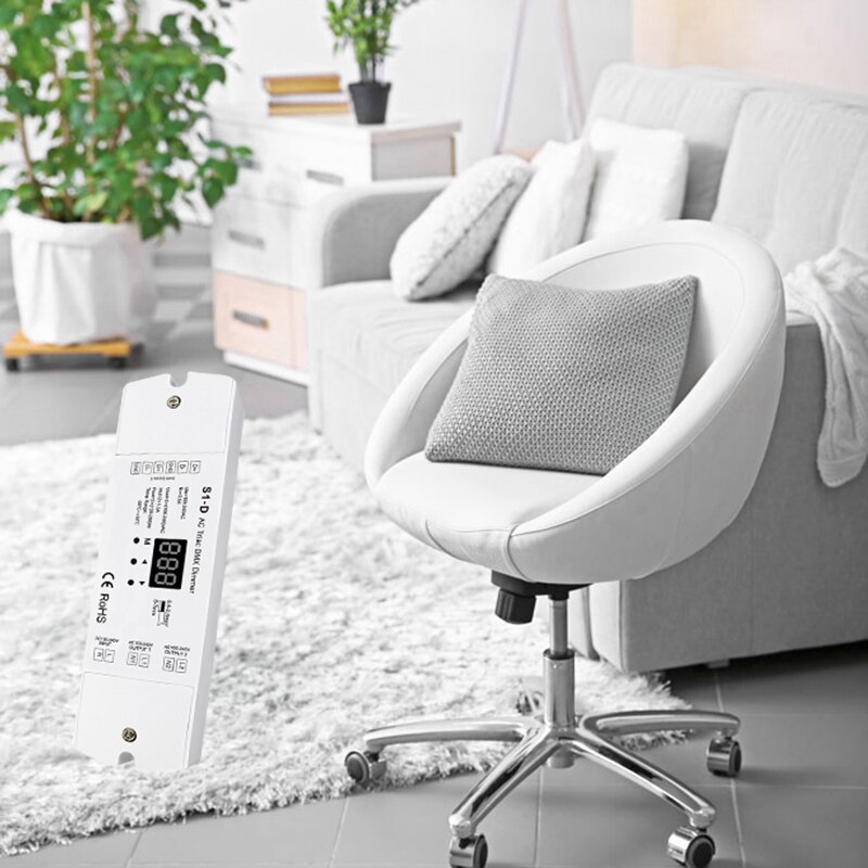 DMX512 Decoder S1-D AC Triac DMX Dimmer AC100 240V with Digital Display LED Controller Engineering Decoder