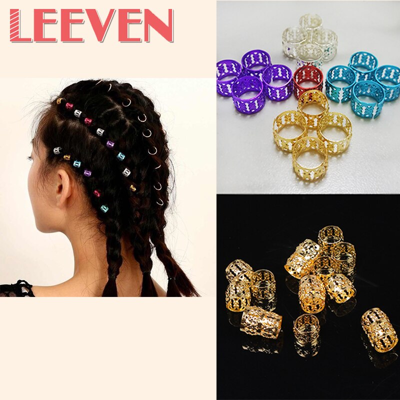 200 unids/lote de cuentas para rastas, , Micro anillo de agujero trenzado, Color rojo, dorado, plateado, mezclado, para el pelo, anillos para rastas