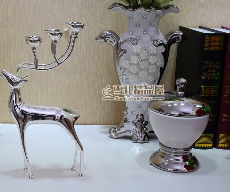 Europese zilveren legering keramische Snoeppot guci snack thee thee pot Woninginrichting decoratie decoratie