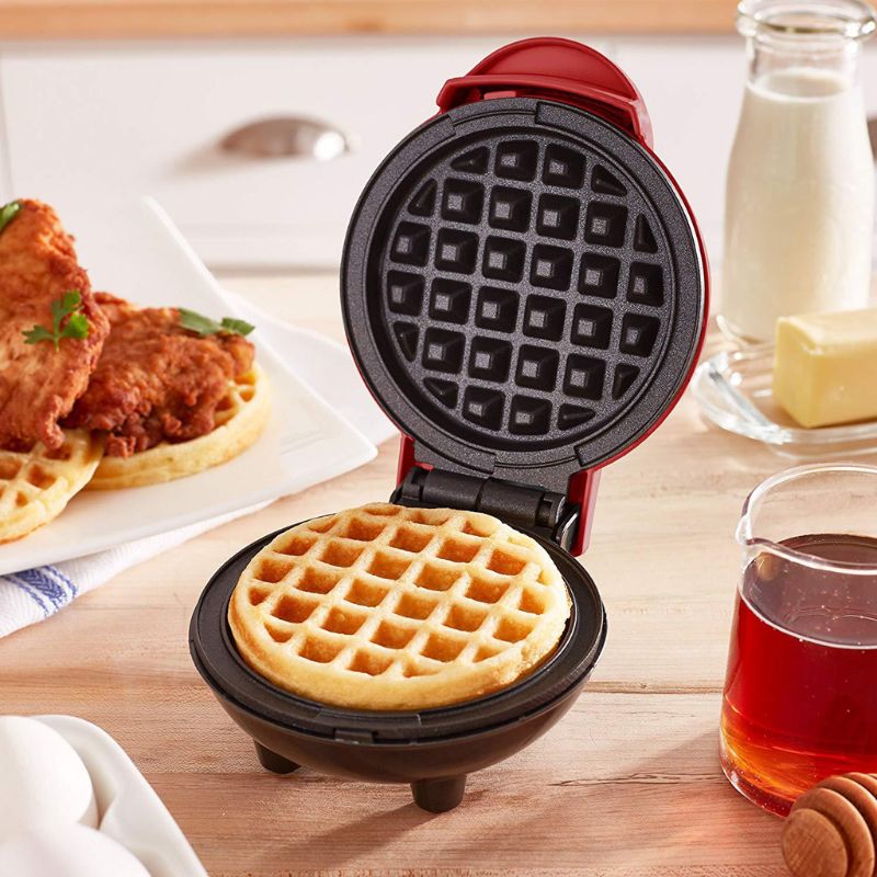 Mexi mini vaffelmaskine klassisk nonstick morgenmad panini maskine individuelle runde bærbare køkkenredskaber