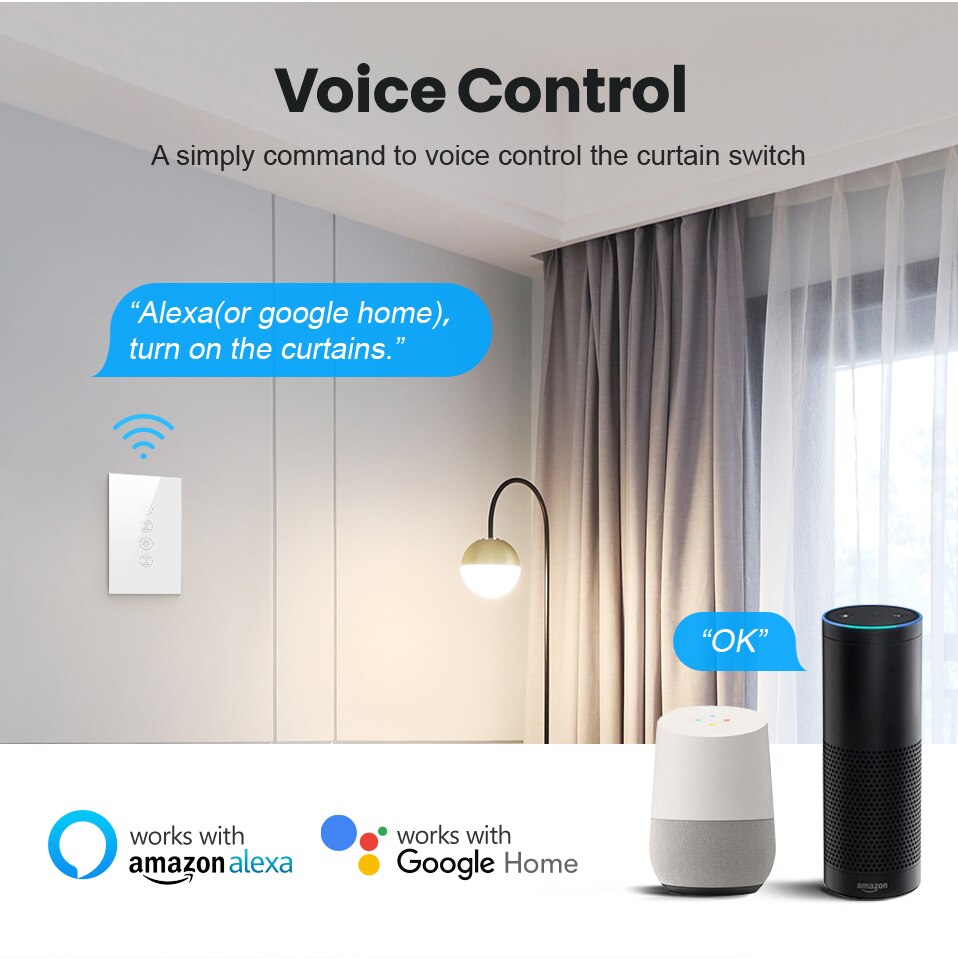 AVATTO Tuya Dual WiFi Vorhang blind Schalter Für Elektrische Motor- Rollladen, Clever Heimat Automatisierung Arbeit für Alexa, google Hause