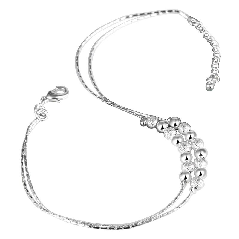Woman Girl Party Birthday Wedding Simple Slim Blank Silver Chain Anklet Anklet Damski Anklet: 6