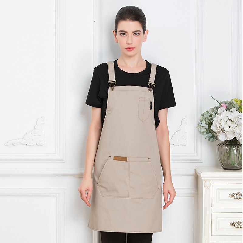 Men Women Adjustable Chef Apron Hotel BBQ Cafe Catering Food Service Restaurant Uniform Bakery Waiter Kitchen Work Apron: Gray
