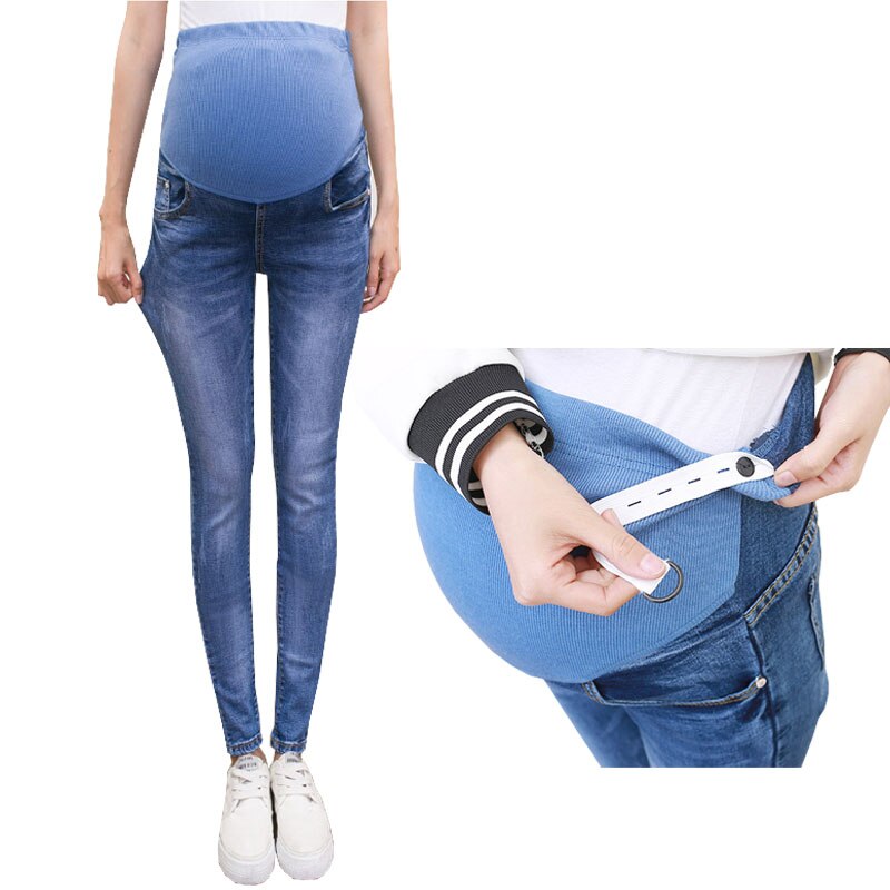Abdominal Maternity Jeans For Pregnant Women Denim Skinny Trousers Nursing Maternity Clothes Elastic Waist Pregnancy Pants