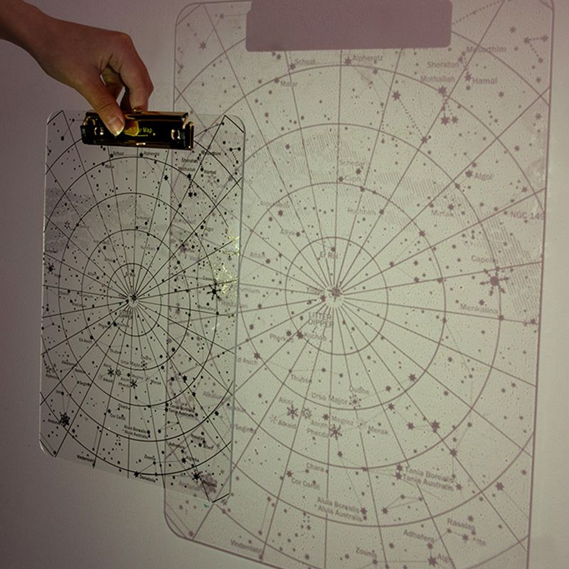 Big Starry Sky Clipboard Transparent A4 Paper Writing Memo Pad File Folders Document Holders School Office Stationery Clip Board