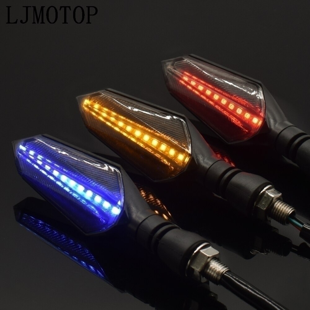 Universell motorsykkel ledet blinklys lampe sekvensiell flytende blits indikatorlys gult løpelys