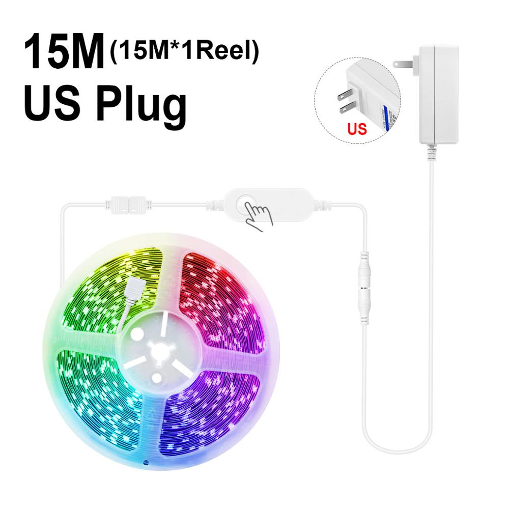 WIFI Neon Light 5050 Smart RGB Lights , Tuya Indoor Decoration Lighting work with Alexa Google Home , Neon LED Diode String Lamp: 15m US Plug 110V