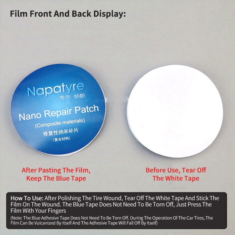 Quick Self Adhesive Repair Cold Patch With Glue Film Drying Rubber Automobile Inner Tube Vacuum Tire Patch Tool Free Tire Patch