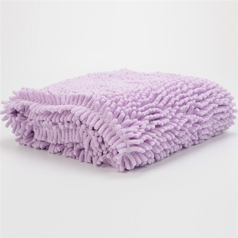 60 x 35cm kæledyr bruser tørre håndklæde superabsorberende kæledyr badehåndklæde tæppe fiber chenille kæledyr håndklæder pleje kæledyr produkt: 60 x 35cm lilla