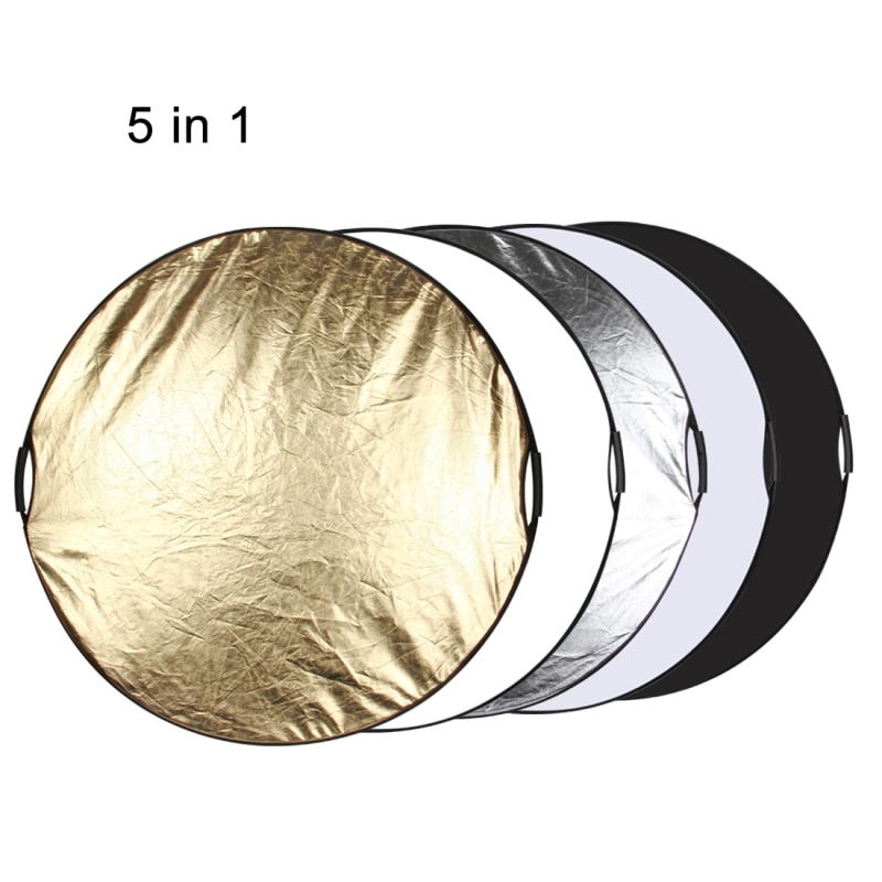 PULUZ 110 cm 5 in 1 (zilver/Doorschijnend Goud/Wit/Zwart) vouwen Fotostudio Reflector Board