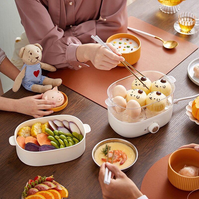 220V 2L Electric Household Steaming Cooker Multi Cooker Breakfast Maker With Timer Portable Electric Egg Food Steamer Pot