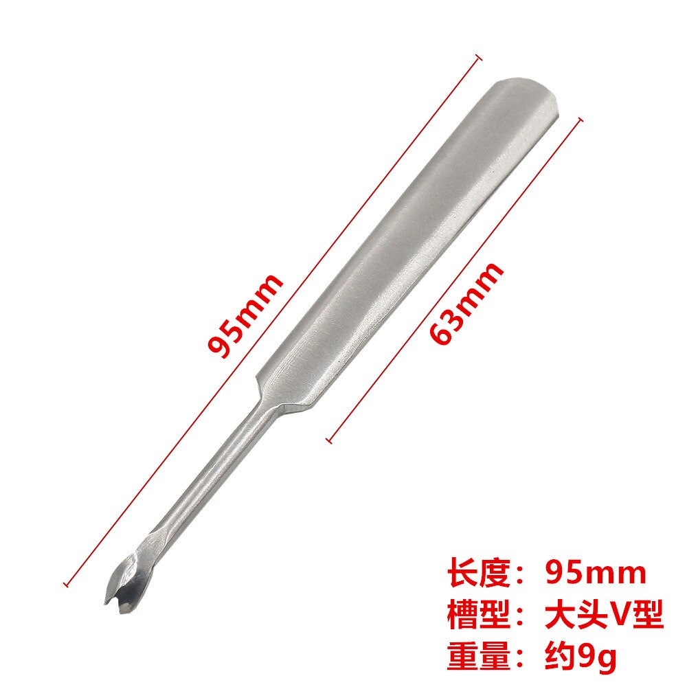 DIY Leather Tool Stainless Steel V Shaped U-Shaped Leather Groover Leather Sculpture Leather Art Simplicity Edger Trenching Tool: Big Head V Shaped 95 Size