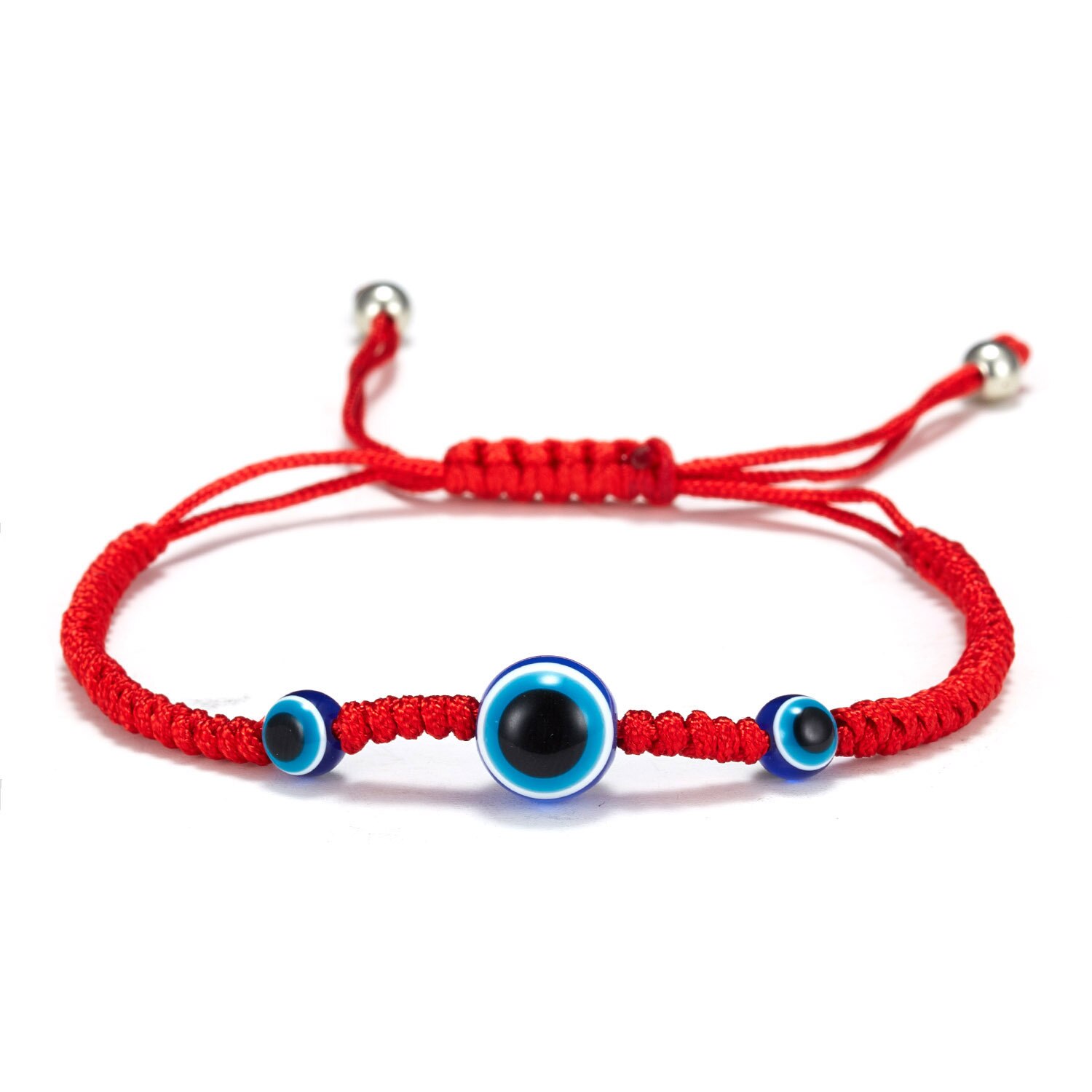 Kreative neue hand-woven glück red string armband für damen und männer mit blauen augen runde perlen armband schmuck