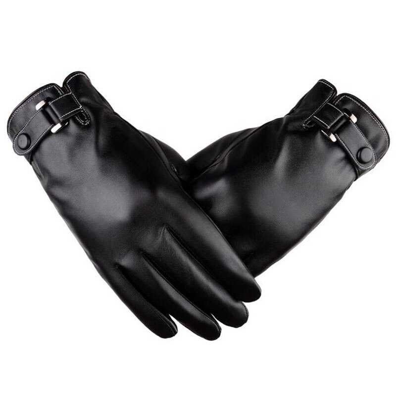 Männer Winter Warme Wasserdichte Handschuhe Männer Faux Leder Fahren Handschuhe Dünne Leder Handschuhe für berühren Bildschirm Braun Guantes: dunkel Grau
