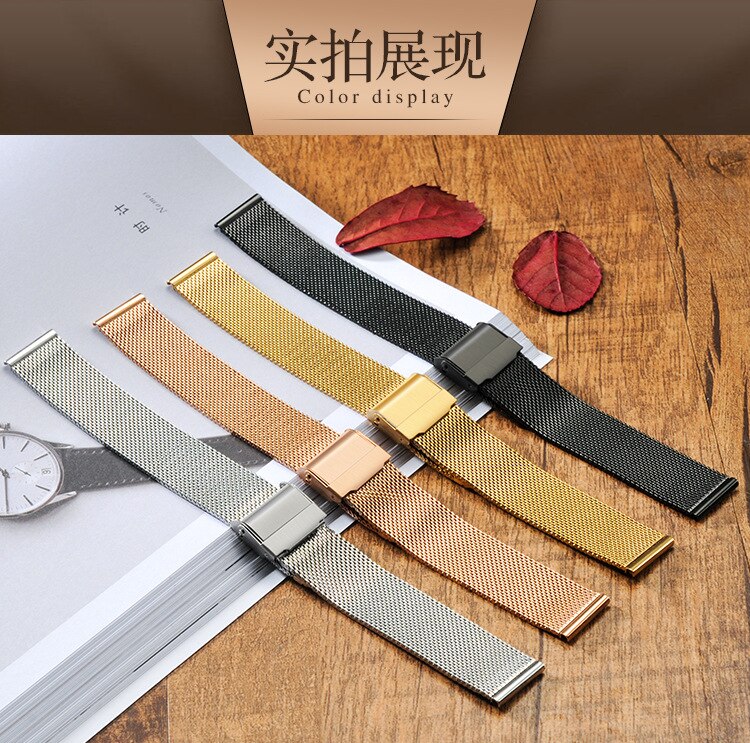 Voor Huawei Gt/GT2 Horloge Band 46Mm/42Mm Milanese Rvs B5 B3 Band Armband Universele 16/18/20/22 Mm Vervanging Band