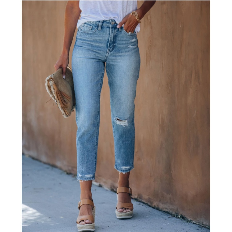 Women's Jeans Ripped Holes Women's Jeans Women Denim Jeans