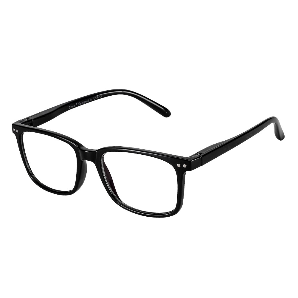 Cyxus, gafas de ordenador antiluz azul para bloquear el dolor de cabeza, lentes transparentes para juegos, gafas Unisex (hombres/mujeres) 8302: Matte Black