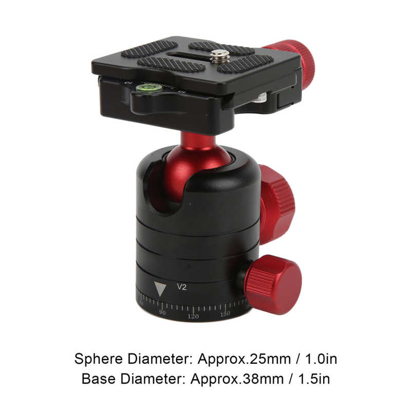 Tripod Ball Head Anti Slip Rubber Pads 360° Swivel Tripod Ball Head for Camera