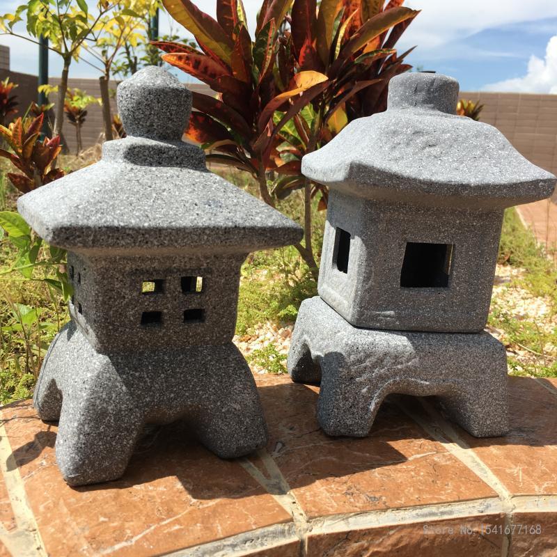 Decoratie Producten Binnenplaats Japanse Keramische Imitatie Steen Lamp Ornamenten Imitatie Marmer Rode Klei Japanse Tuin Lantaarn