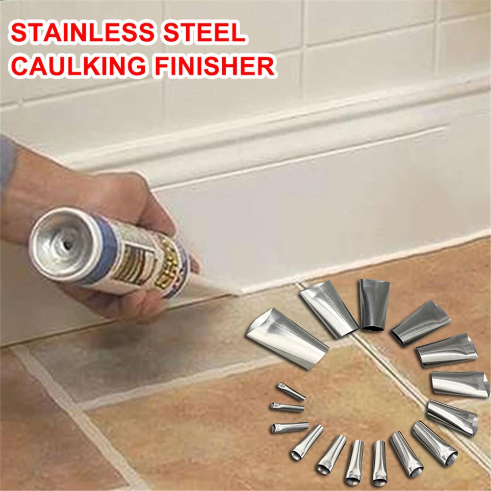 1 Set Caulking Finishing Tool Mighty Anti-rust Stainless Steel Caulking Nozzle Finisher For Door Window Sink