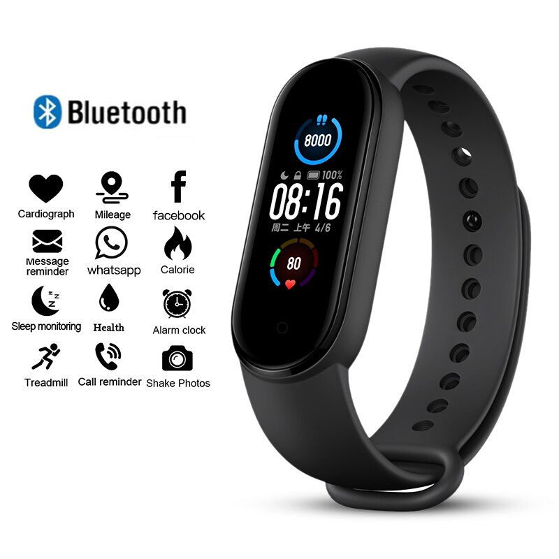 Banda inteligente rastreador de fitness smartwatch relógio inteligente pulseira freqüência cardíaca monitor de pressão arterial smartband saúde