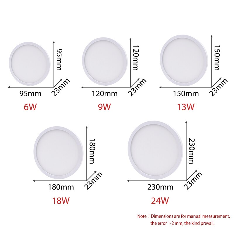 Karwen ledet taklys panel lys overflatemontert 6w 9w 13w 18w 24w ac 85-265v lampada ledet lampe innendørs moderne lys