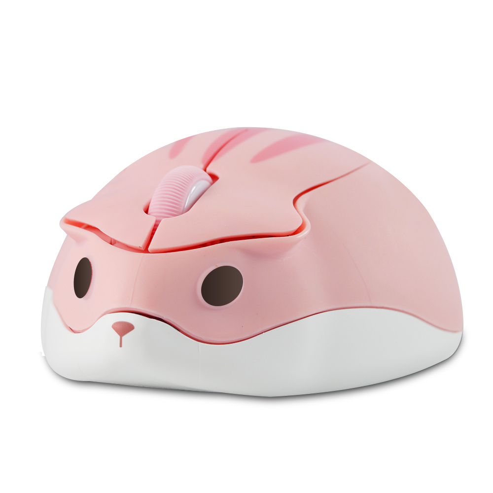 2.4G Wireless Cute Mouse Hamster Cartoon USB Mause Ergonomic Mini 3D Optical Kid Mice With Mouse Pad For PC Laptop: Pink Hamster Mouse
