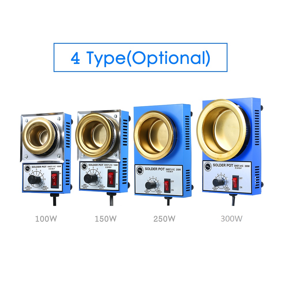 SWDT-41C 100W/150W/250W/300W Mini Lead Free Soldering Pot Titanium Coating Stainless Steel Solder Pot Compact Temperature