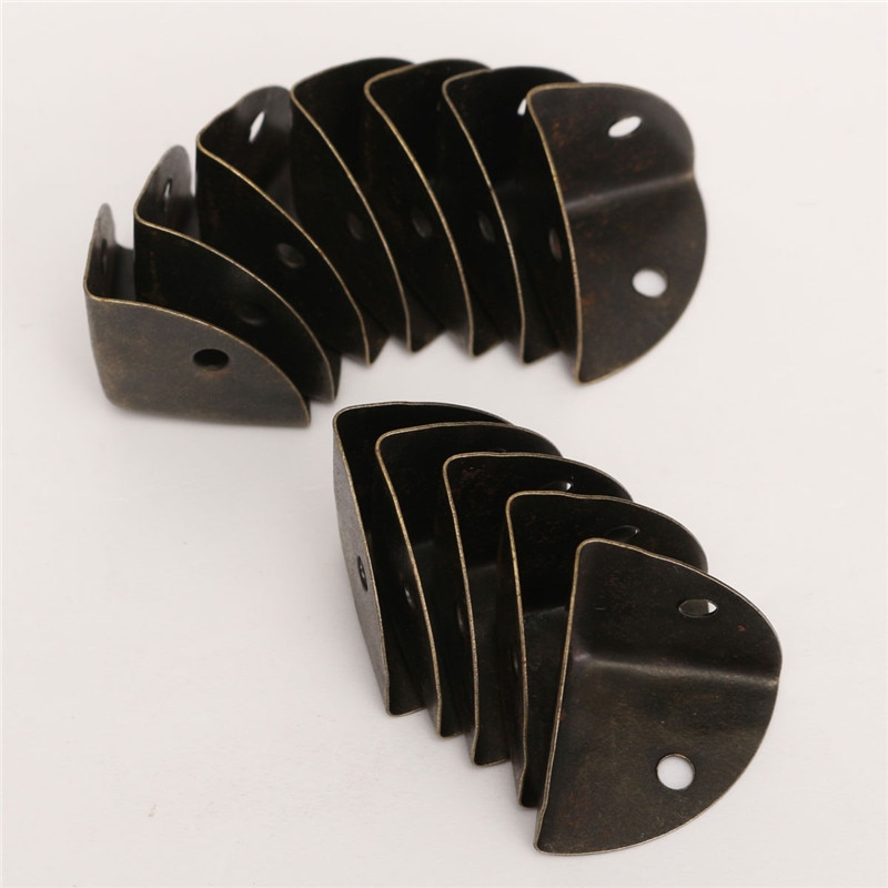 12 Stks/zak Decoratieve Antieke Messing Sieraden Wijn Geschenkdoos Houten Hoek Protector Guard Veiligheid Meubels Rand