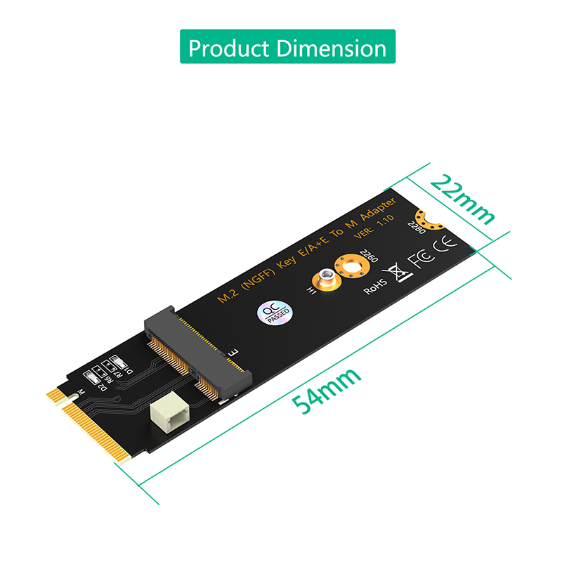 Tarjeta Bluetooth M.2 NGFF A + E key WiFi a tarjeta adaptadora M2 Key M para Intel AX200 AX210 9260 M.2 Wifi Moudle adaptador convertidor elevador