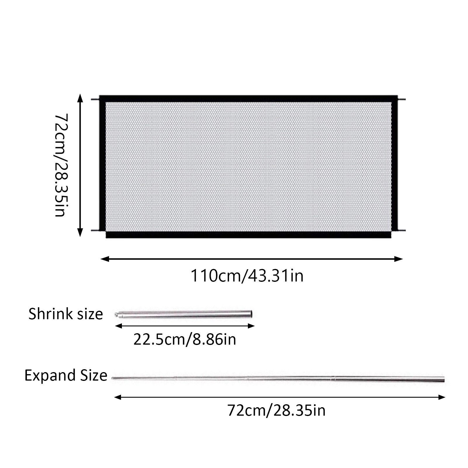 Folding Baby Barrier Safety Fence Portable Baby Gate Safe Guard Children Isolation Net Kid Safe Guard Protect for Pets: 6 72x110cm