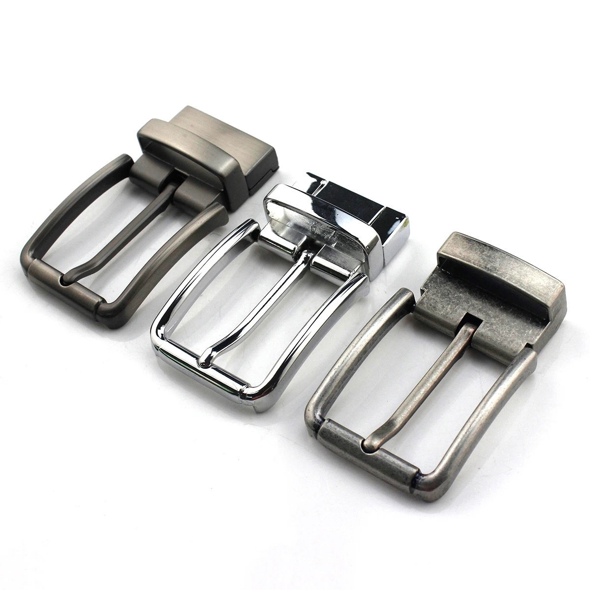 1PC 35mm Metaal Geborsteld Mannen Gesp Mat Bruin Clip Gesp Draaibare Bodem Enkele Pin Half Gesp lederen Craft Riem