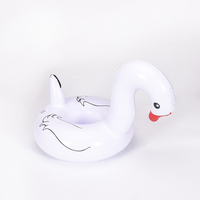 Inflatable Cup Unicorn Swan Crab Holder Drink Beer Table Bar Tray Swimming Pool Float Coaster Summer Beach Party Toys: white swan